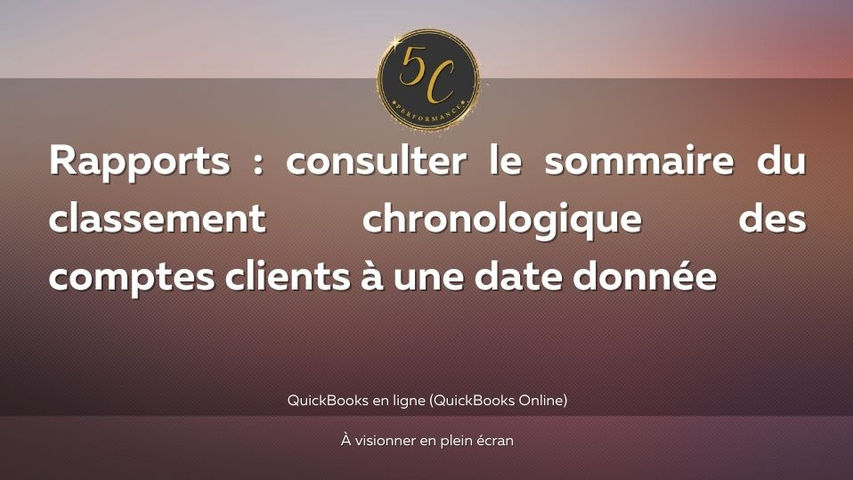 Rapports : consulter le sommaire du classement chronologique des comptes clients à une date donnée